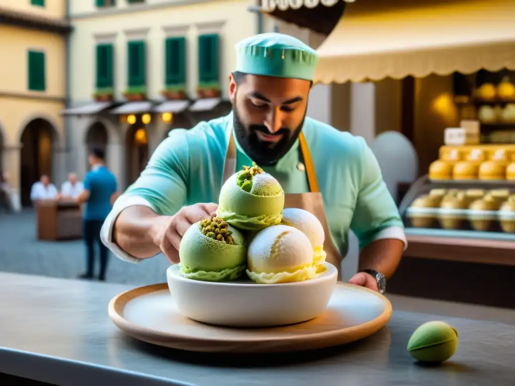 Un maestro heladero crea gelato en Florencia