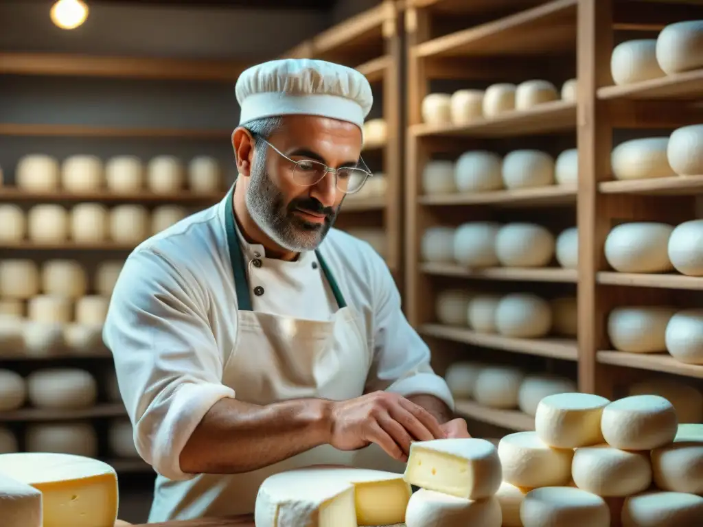 El maestro quesero italiano moldea la Mozzarella di Bufala Campana DOP a mano, revelando los secretos de su elaboración