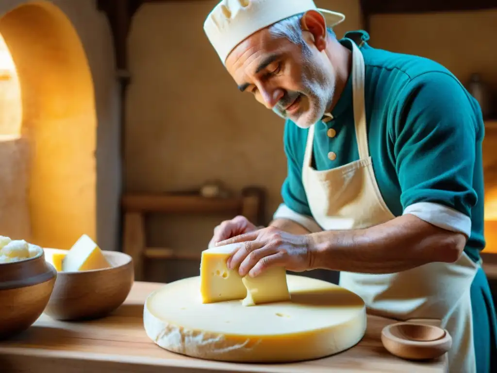 Un maestro quesero en Véneto, Italia, elaborando quesos italianos menos conocidos con técnicas ancestrales