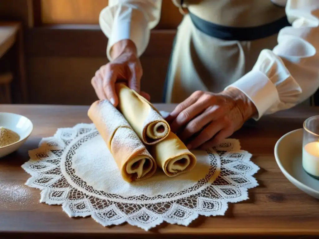 Manos expertas en historia familiar cannoli sicilianos, creando tradición y amor generacional en cocina rústica