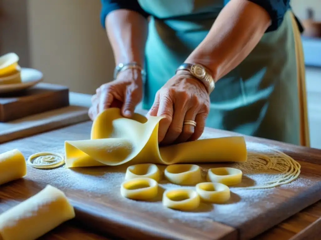 Manos expertas de una nonna italiana conservando alimentos en el Sur de Italia