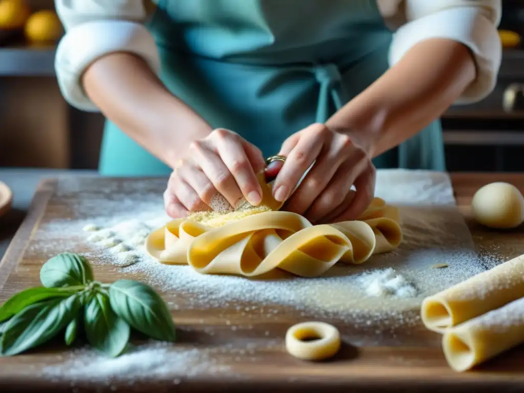 Las manos de Marcella Hazan moldeando pasta fresca, un legado de cocina italiana inigualable