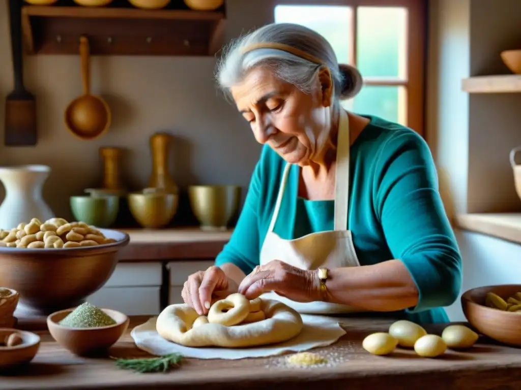 Manos sabias preparan taralli: receta tradicional Apulia