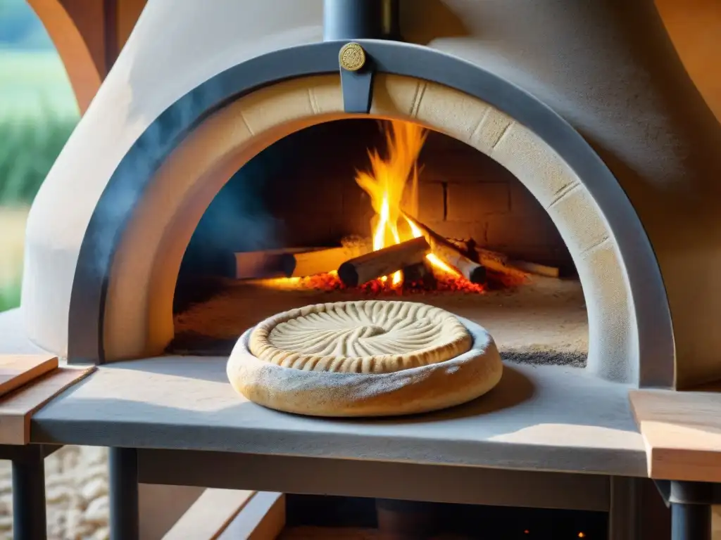 Mantenimiento de horno de leña: Artesano cuidadosamente aplicando mezcla de arcilla, agua y paja en el interior del horno rústico