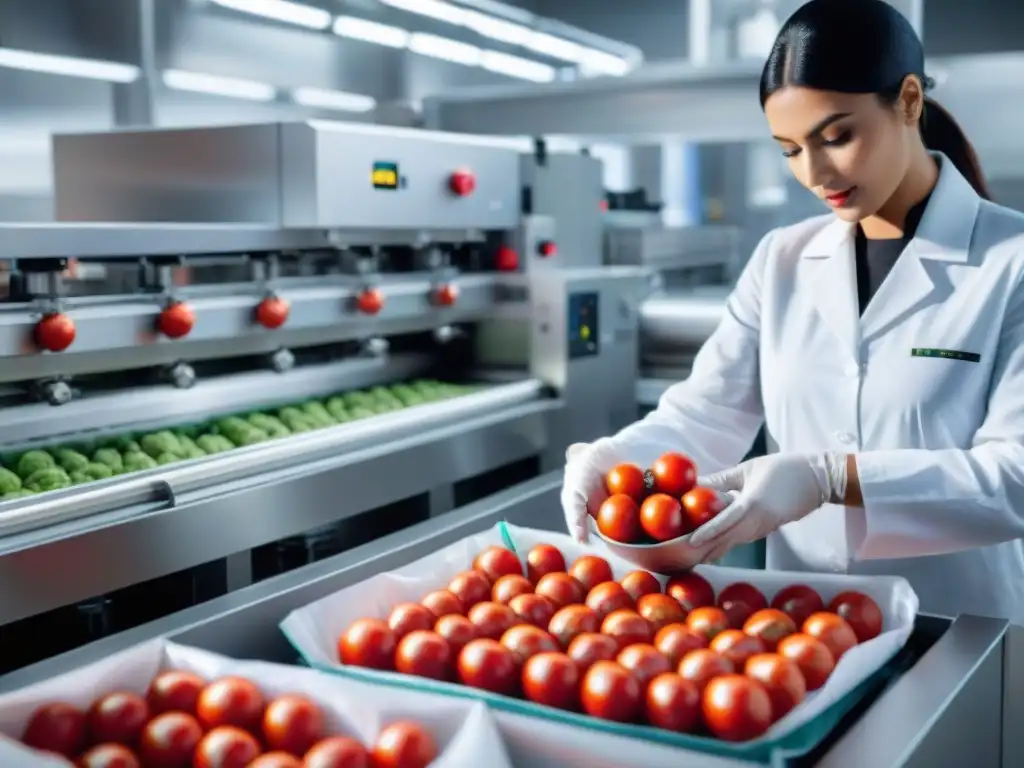 Una máquina italiana de última tecnología envasando ingredientes, resaltando la precisión y eficiencia en la conservación de alimentos