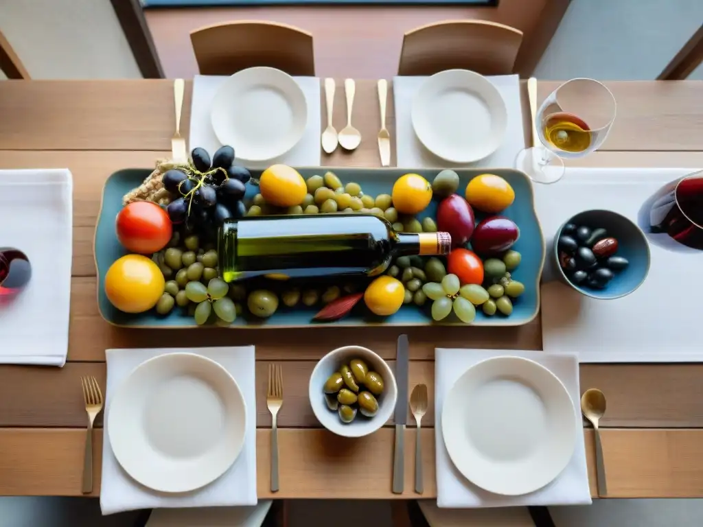 Maridaje Cannonau di Sardegna con cocina italiana en una mesa rústica bañada por la cálida luz del mediterráneo