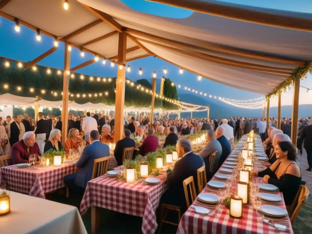 Maridajes de vino y comida italiana en un festival vibrante al aire libre