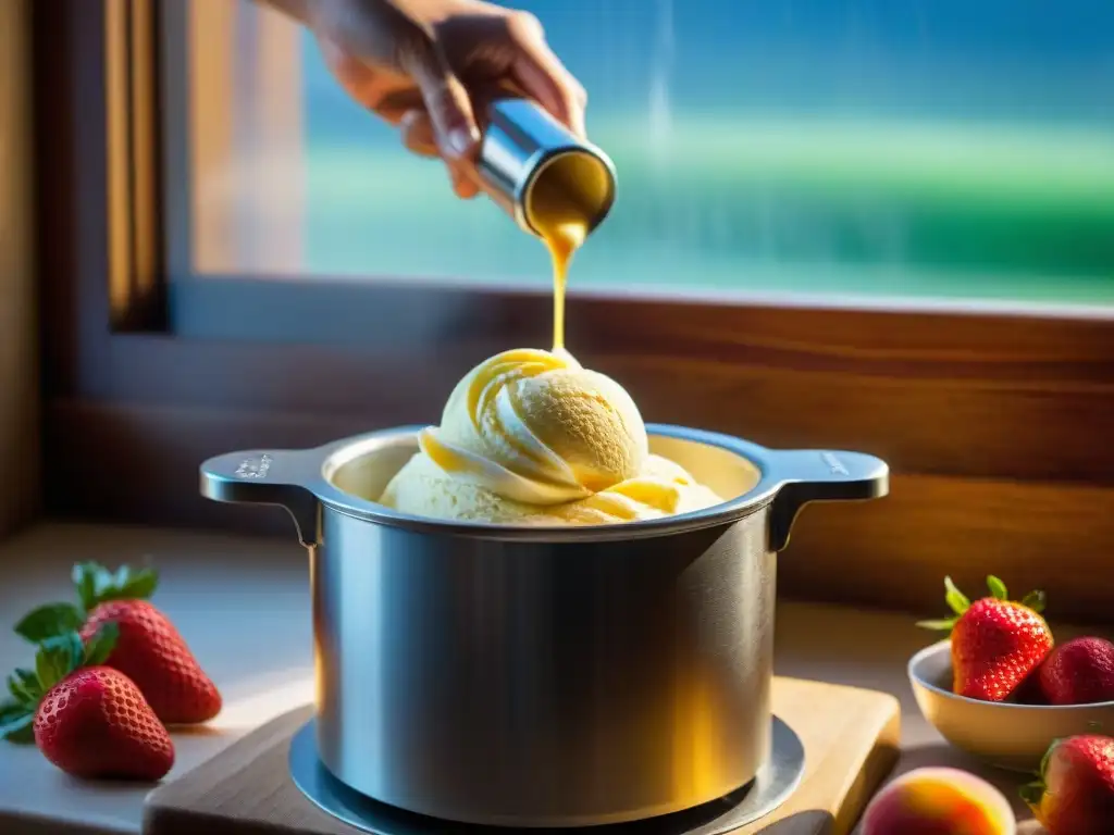 Preparando el mejor helado casero en una cocina italiana, con pasión y tradición