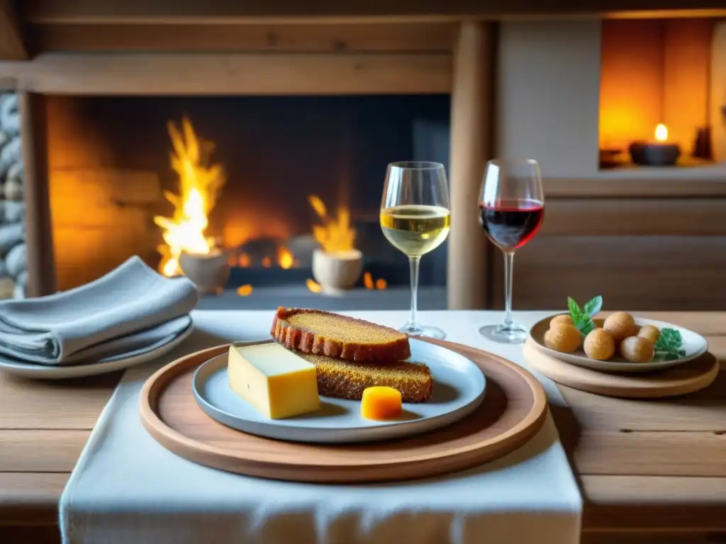 Una mesa rústica en un acogedor chalet en Trentino Alto Adige, con una mezcla de tradición austriaca e italiana