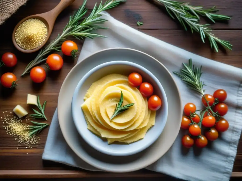 Una mesa rústica con ingredientes italianos tradicionales bajo el cálido sol toscano