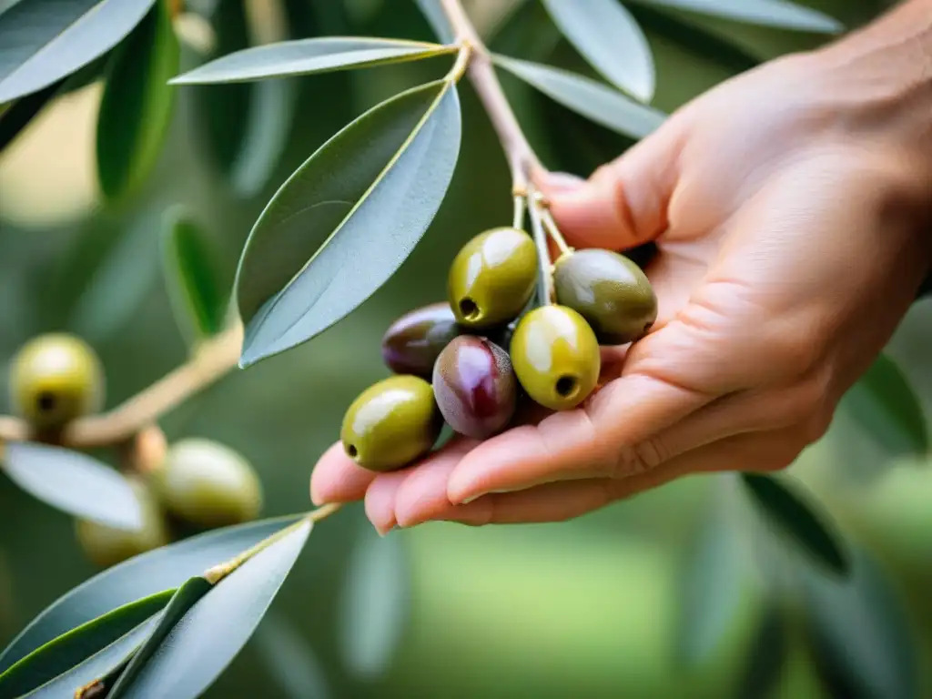 Un momento mágico en un olivar italiano: recolección artesanal de una exquisita aceituna dorado-verde