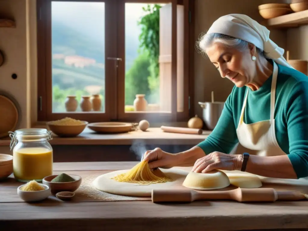 Nonna italiana experta en pasta, innovaciones en la cocina italiana