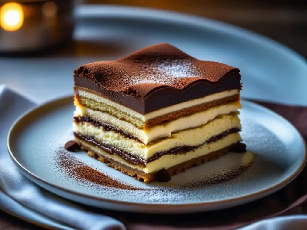 Una obra maestra tentadora: apetitosos postres italianos antojos en un Tiramisú decadente