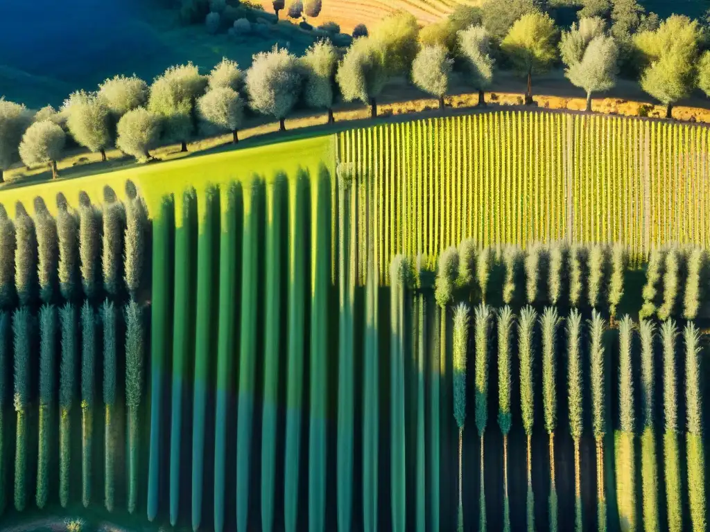 Un paisaje idílico de un olivar italiano con agricultores cosechando aceitunas, reflejando la autenticidad de los aceites de oliva italianos únicos