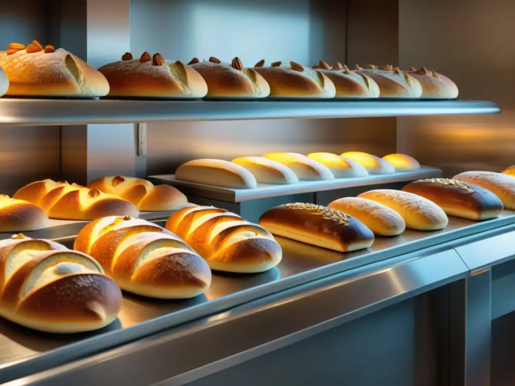 Un panadero experto moldeando pan de almendra casero italiano en una bulliciosa panadería tradicional