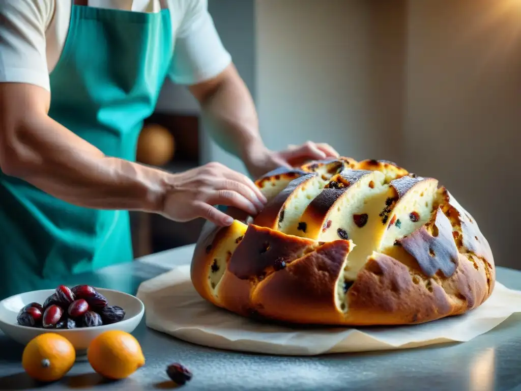 El panettone, una delicia navideña italiana, cobra vida con las manos expertas de un panadero