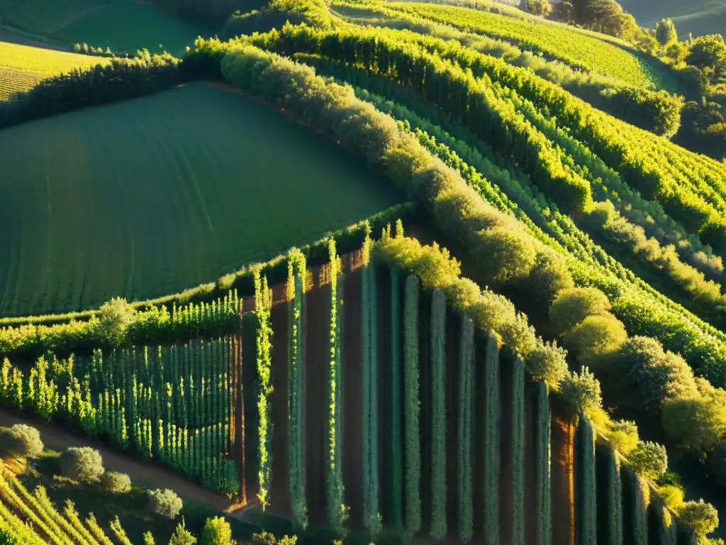 Panorámica impresionante de viñedos en Toscana, Italia, bañados por el sol dorado