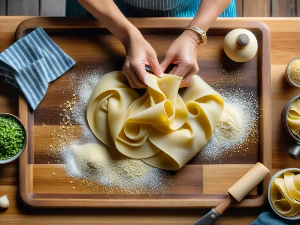 Lidia Bastianich amasa pasta fresca en su cocina italiana, representando la esencia de 'La Cocina de Lidia'