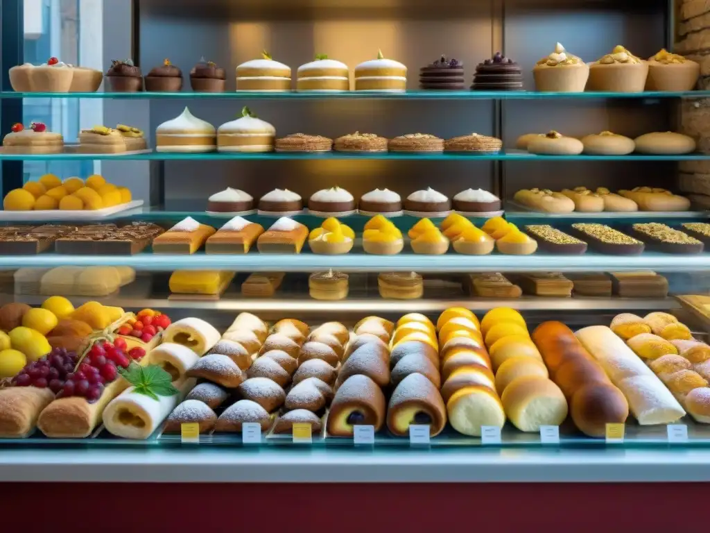 Una pastelería italiana bulliciosa en Roma, con chefs expertos preparando cannoli y tiramisú