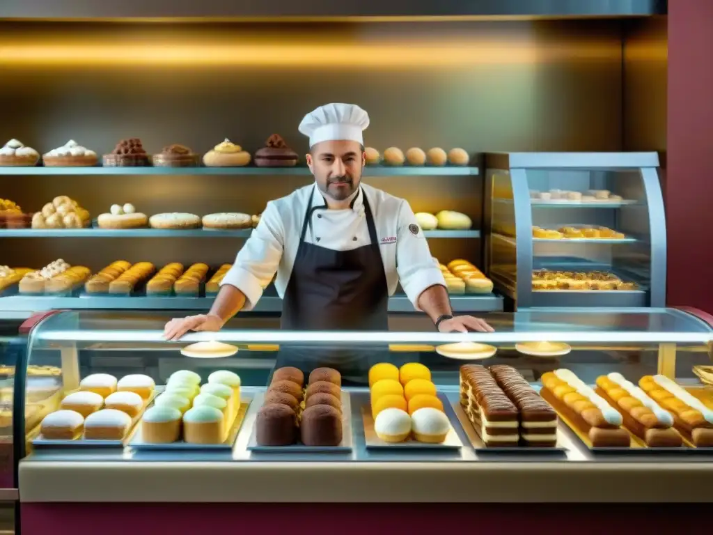 Una pastelería italiana bulliciosa con exquisitos postres tradicionales y modernos