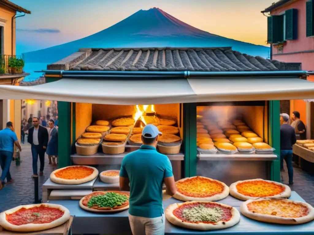 Un pizzaiolo napolitano experto lanza masa de pizza en una bulliciosa pizzería, reflejando la diversidad cultural