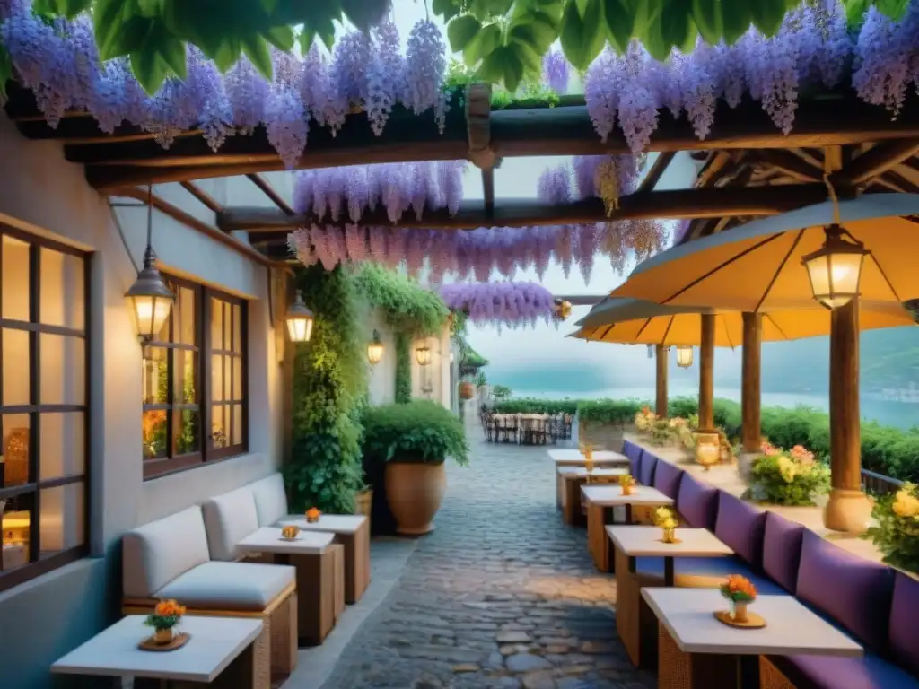 Piazza italiana con encanto: cafés al aire libre y arquitectura histórica Plaza italiana bulliciosa con cafés al aire libre, sombrillas coloridas y diseño de espacios urbanos italianos