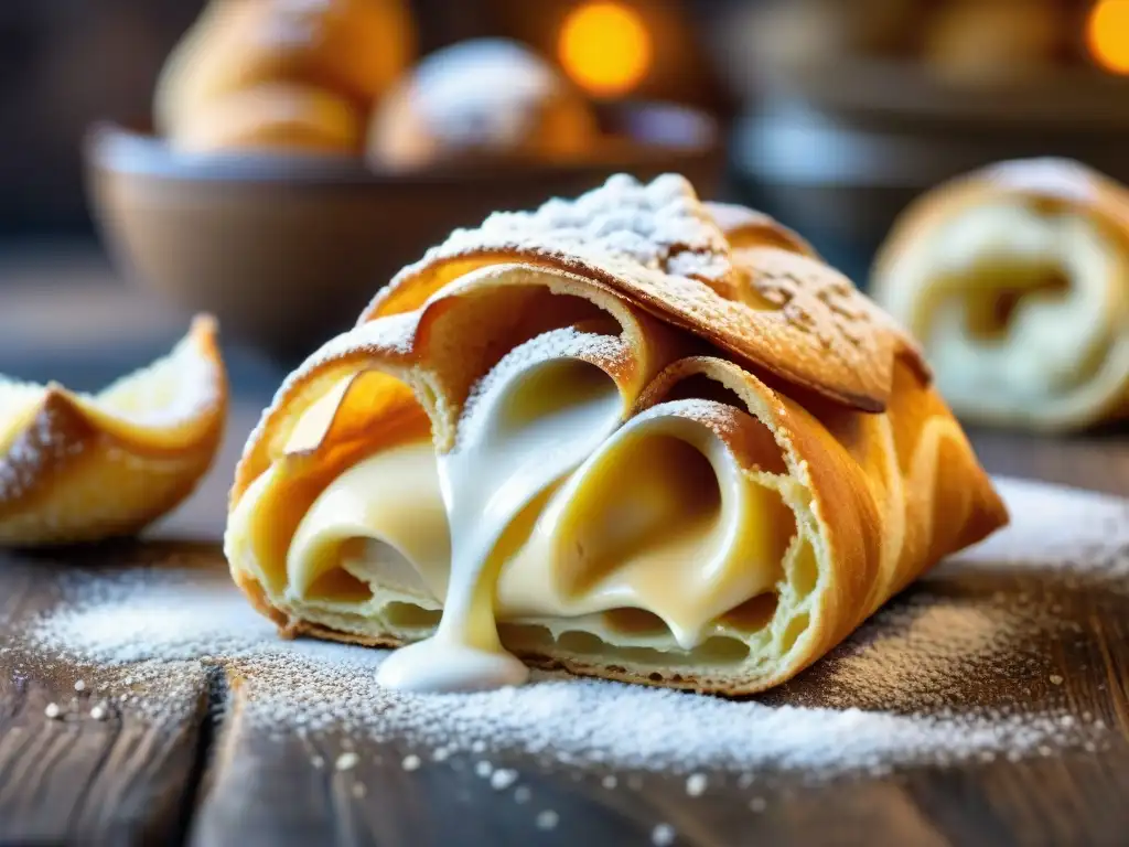 Postres italianos tendencia mundial: Escena vibrante de deliciosos dulces sicilianos en pastelería italiana