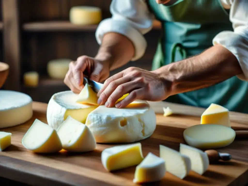 El proceso meticuloso de un maestro quesero italiano estirando curds de mozzarella fresca, destacando la elaboración queso italiano tradicional