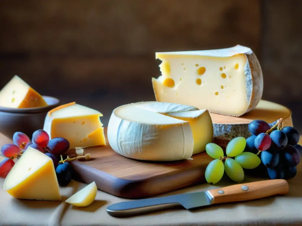 Degustación de quesos italianos tradicionales en ambiente acogedor con luz natural y queseros