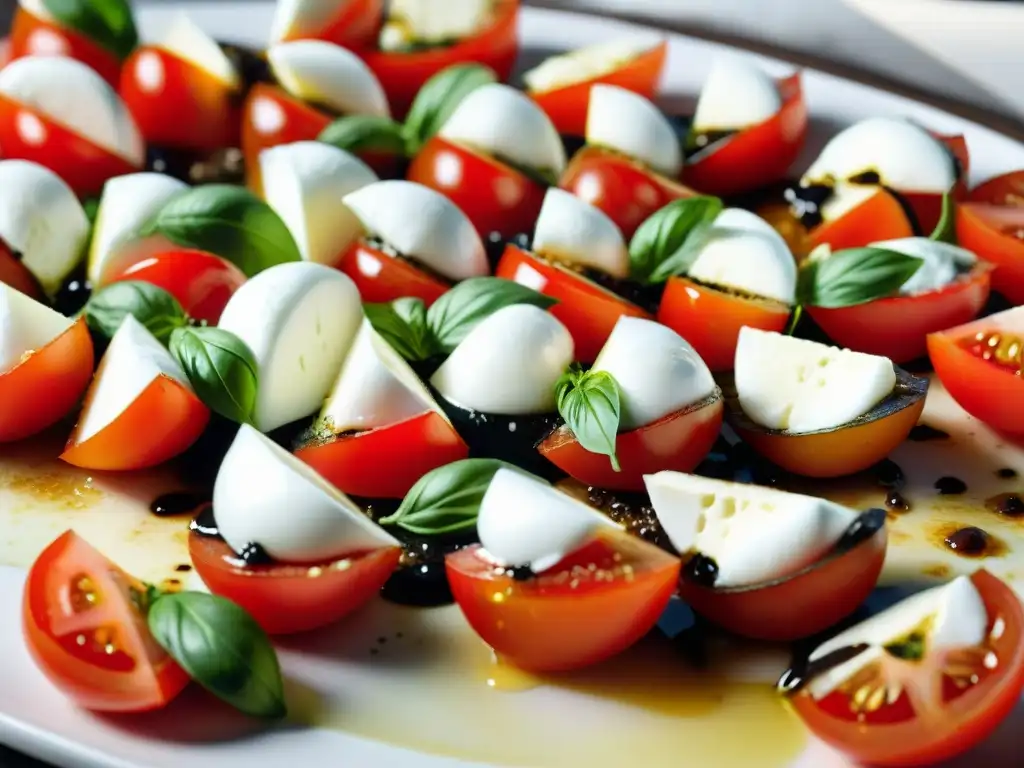 Receta auténtica ensalada caprese con tomates, mozzarella, albahaca y aceite de oliva