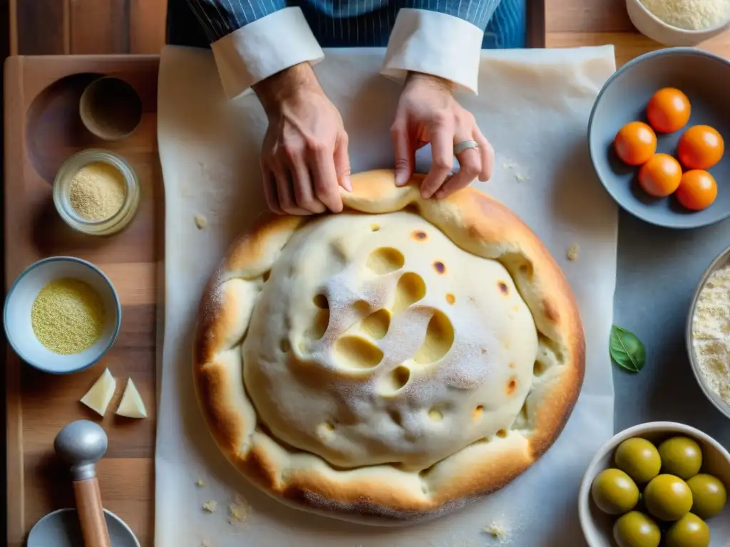 El reconocido chef Alessandro Borghese amasa masa para focaccia, paso a paso