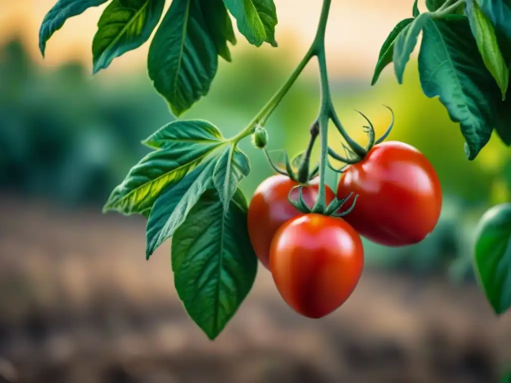 Salsa de tomate San Marzano: Tomates maduros recolectados a mano en un viñedo exuberante en Italia, bajo la cálida luz del sol