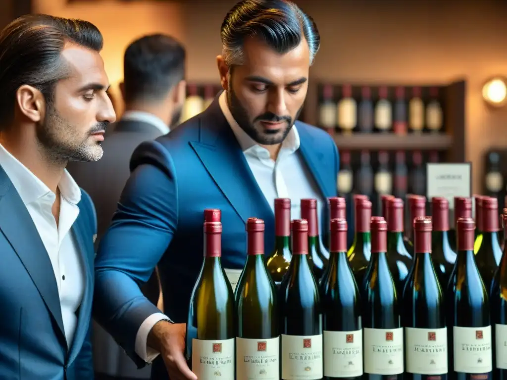 Sommeliers expertos analizan detalladamente botellas de vinos italianos con certificación, mostrando tendencias en la industria vinícola