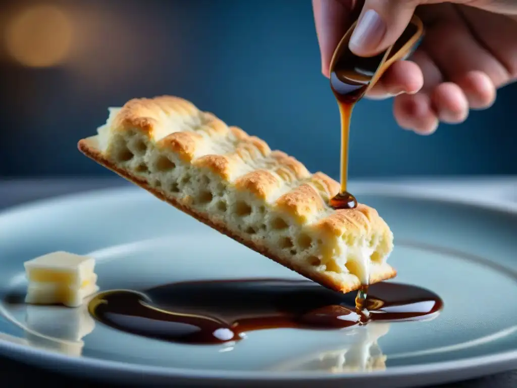 Sumérgete en la historia del tiramisú auténtico con este detalle de un delicado biscuit empapándose en café, capturando el momento exacto de la mezcla