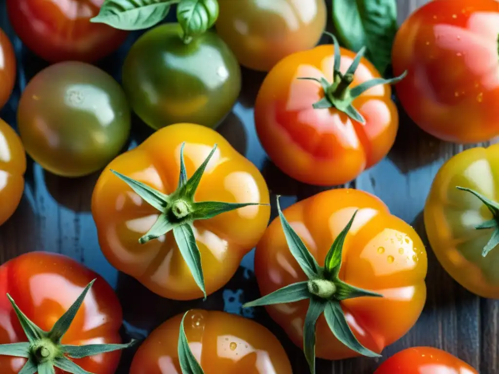 Tomates hermosos y frescos en un campo soleado, listos para una deliciosa Ensalada Caprese receta tradicional