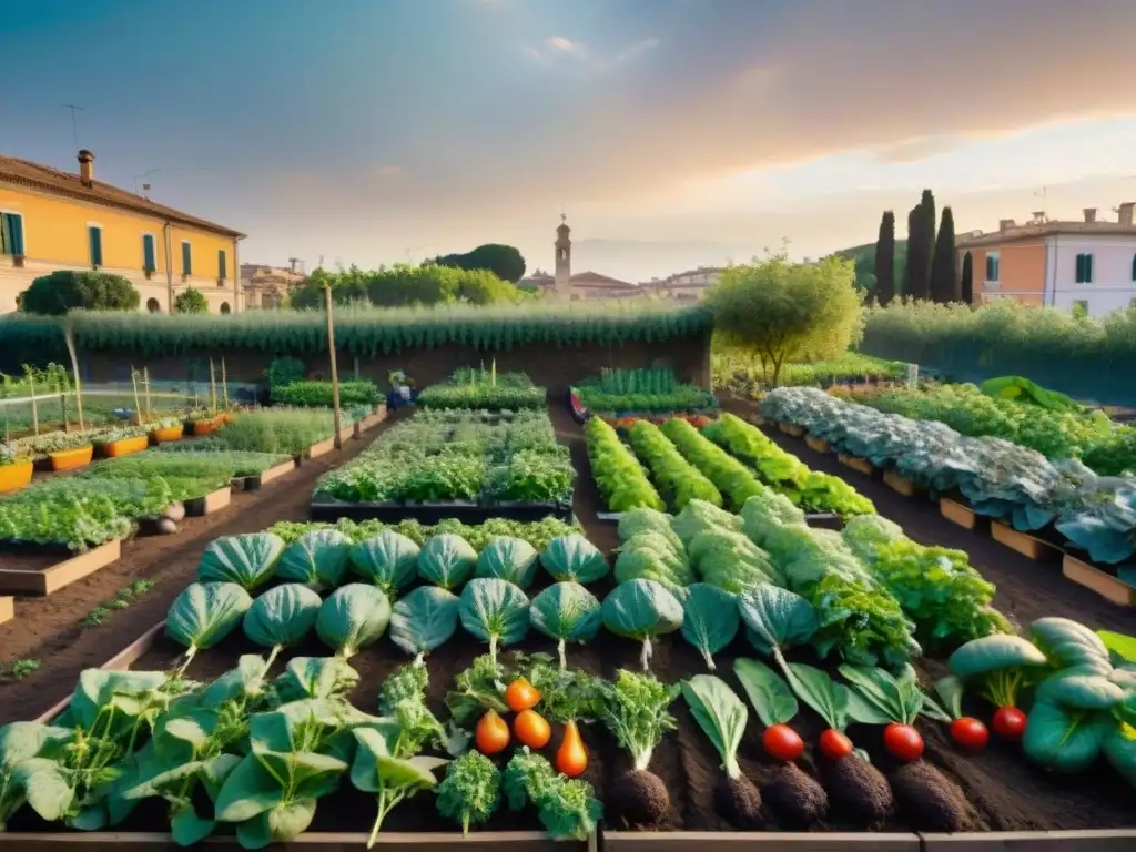 Un vibrante jardín comunitario en Roma, Italia