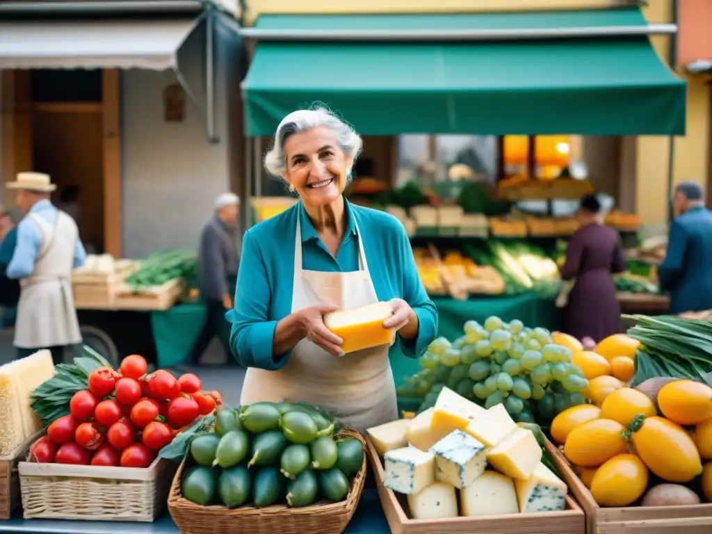 Un vibrante mercado de agricultores en Italia, mezcla de tradición y modernidad