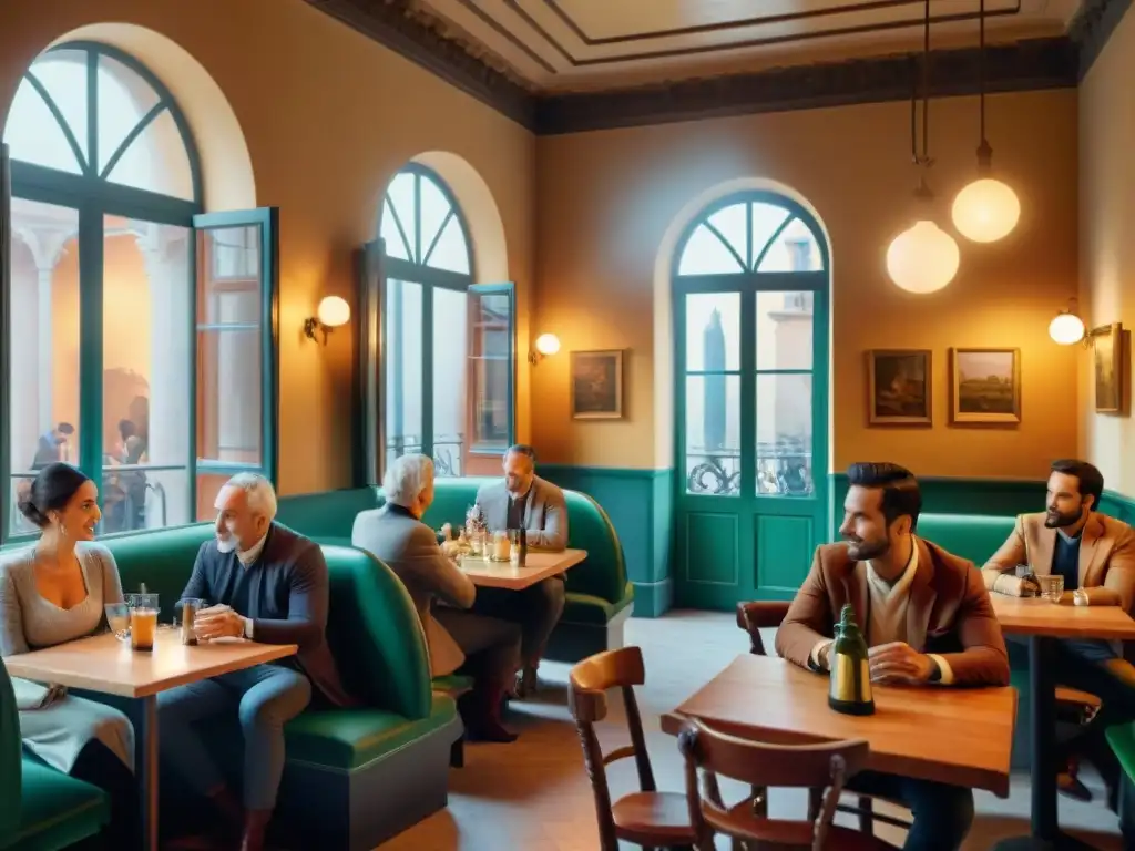 Vibrante café renacentista italiano, cafés históricos italianos influencia renacimiento