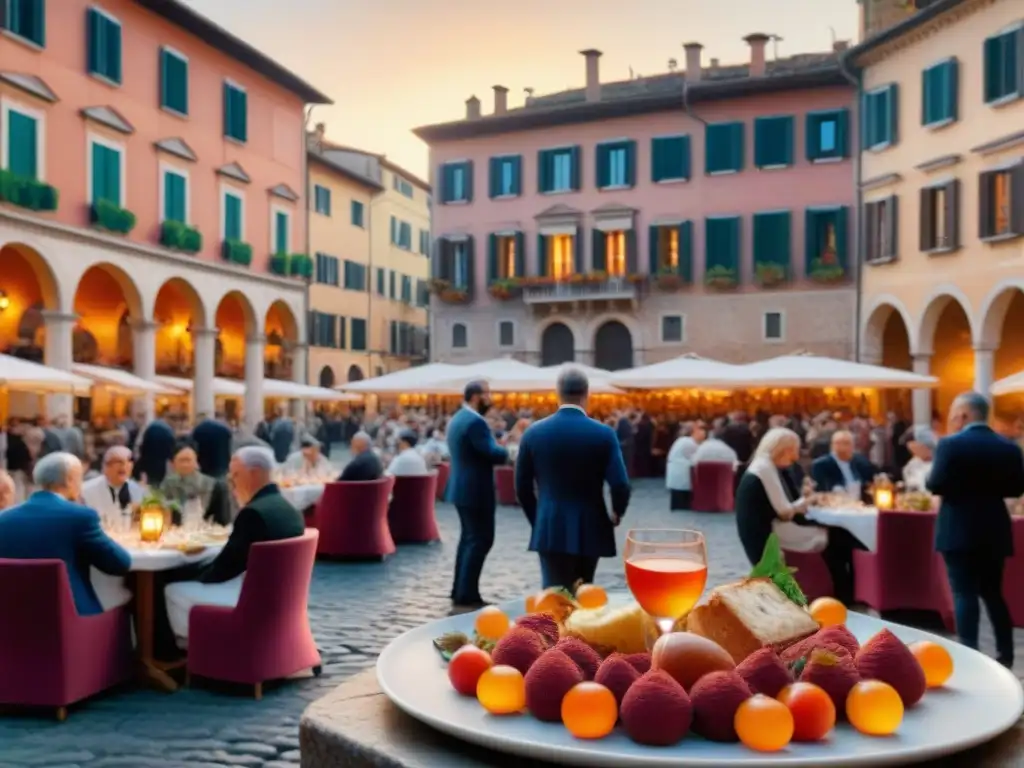 La vida en una piazza italiana al atardecer, con el origen del aperitivo en Italia