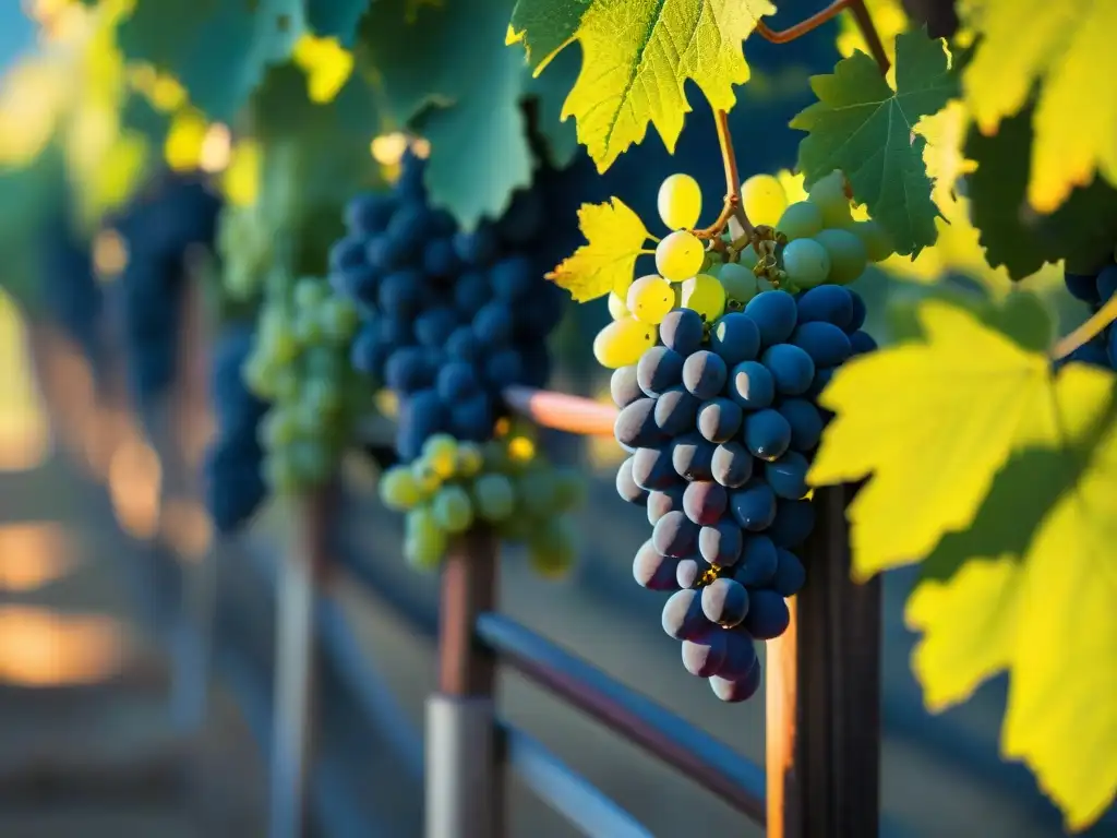 Viñedo bañado por el sol en Italia con uvas Cortese, armonizando con Maridajes con vino Cortese