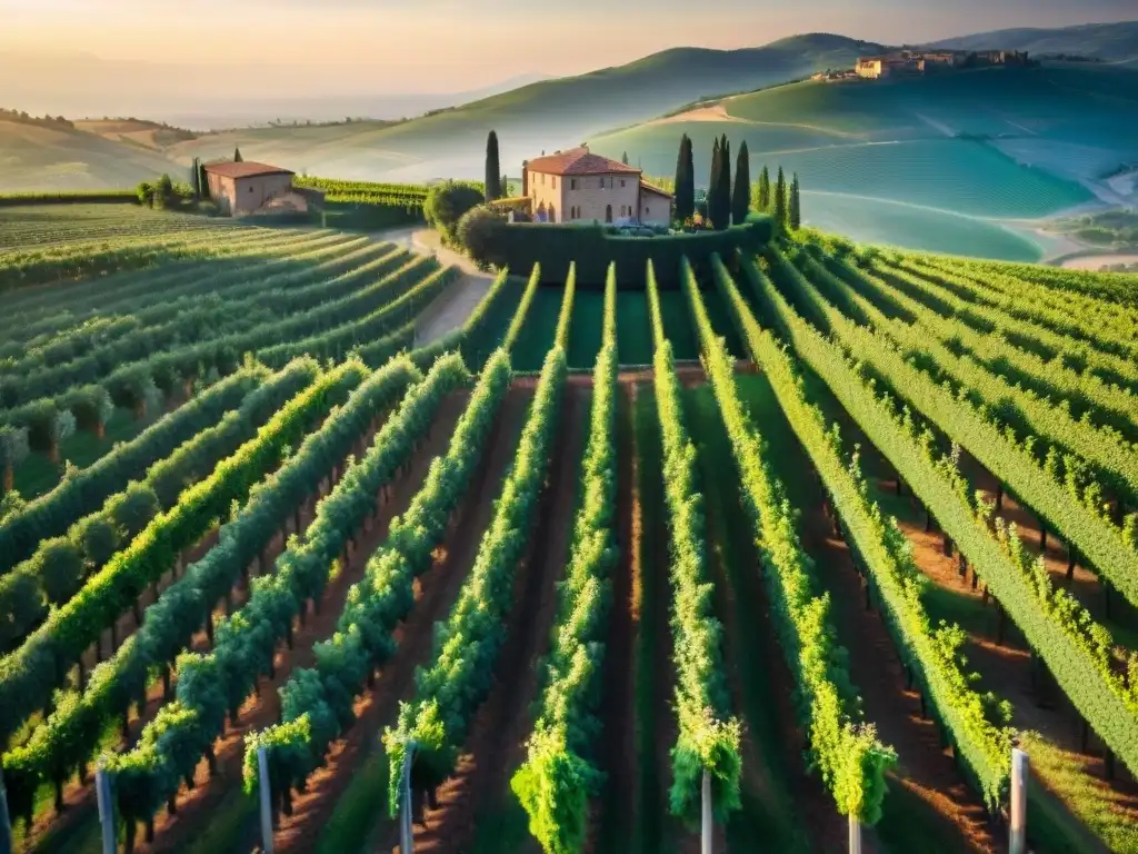 Viñedos italianos: historia y vinos en Toscana al atardecer